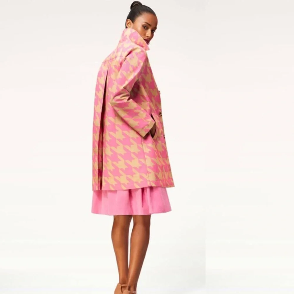 Isaac Mizrahi for Target Women's Houndstooth Print Long Sleeve Front Button - Picture 3 of 3